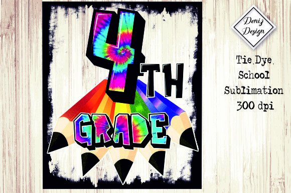 4th-Grade Tie Dye School Sublimation Graphics for Creative Projects