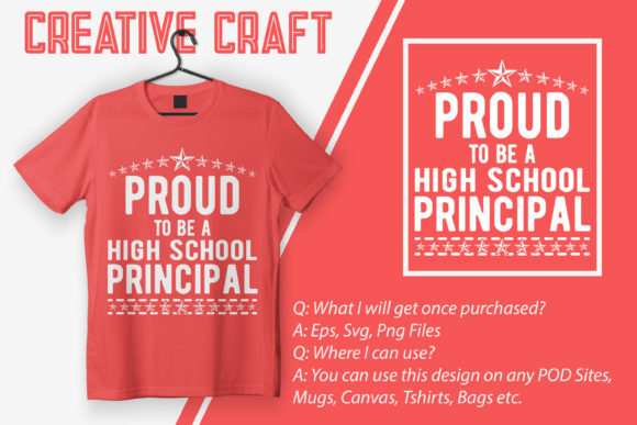 Proud to Be a High School Principal – A Bold Graphic Design Asset for Crafts