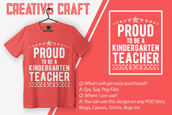 Proud to Be a Kindergarten Teacher – A Versatile Graphic Design Asset for Crafts and Branding